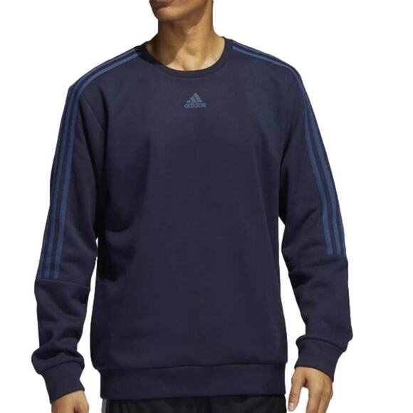 Adidas Men’s Fleece Sweatshirt Blue Size Large NWT - Picture 6 of 9
